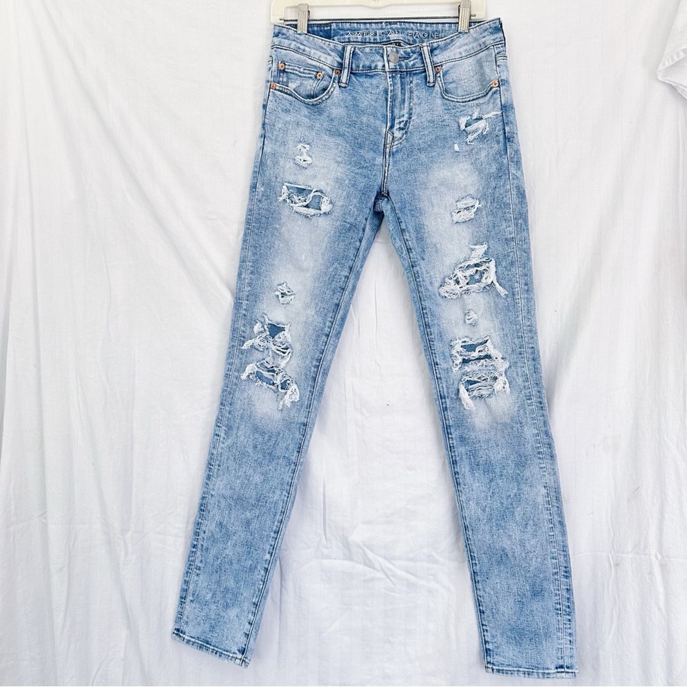 AE Ripped Distressed Light Blue Jeans